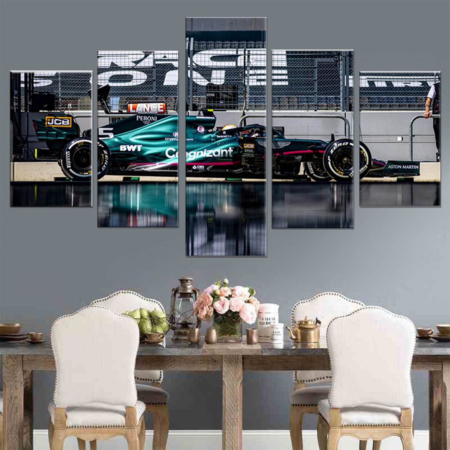 Poster & Bildende Kunst | F1 Essentials | aston-martin-amr21-sebastian-vettel-5-piece-poster | Aston Martin AMR21 Sebastian Vettel 5-Piece - Poster