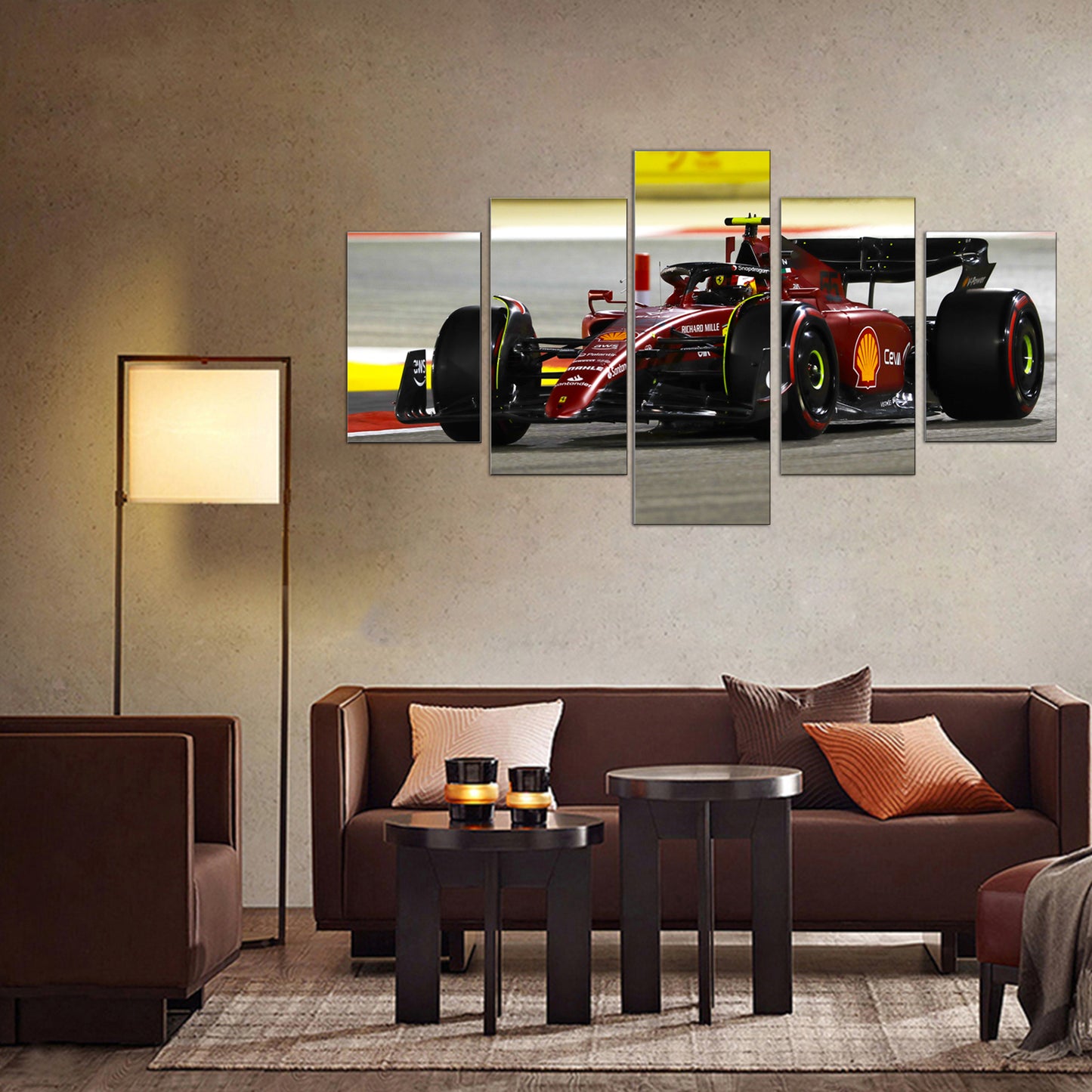 Poster & Bildende Kunst | Formula Essentials | ferrari-f1-75-carlos-sainz-5-piece-poster | Ferrari F1-75 Carlos Sainz 5-Piece - Poster