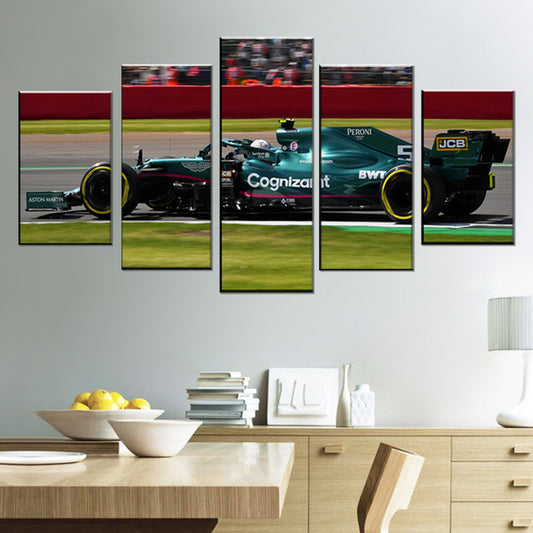 Poster & Bildende Kunst | F1 Essentials | aston-martin-amr21-sebastian-vettel-5-piece-poster-1 | Aston Martin AMR21 Silverstone Sebastian Vettel 5-Piece - Poster
