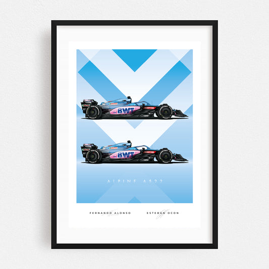 Poster & Bildende Kunst | Formula Essentials | alpine-a522-team-poster | Alpine A522 Team - Poster