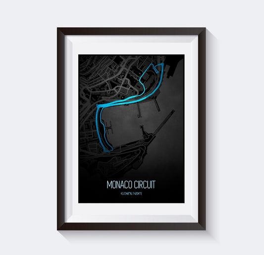 Poster & Bildende Kunst | Formula Essentials | monaco-circuit-poster-v2 | Monaco - Circuit Poster V2