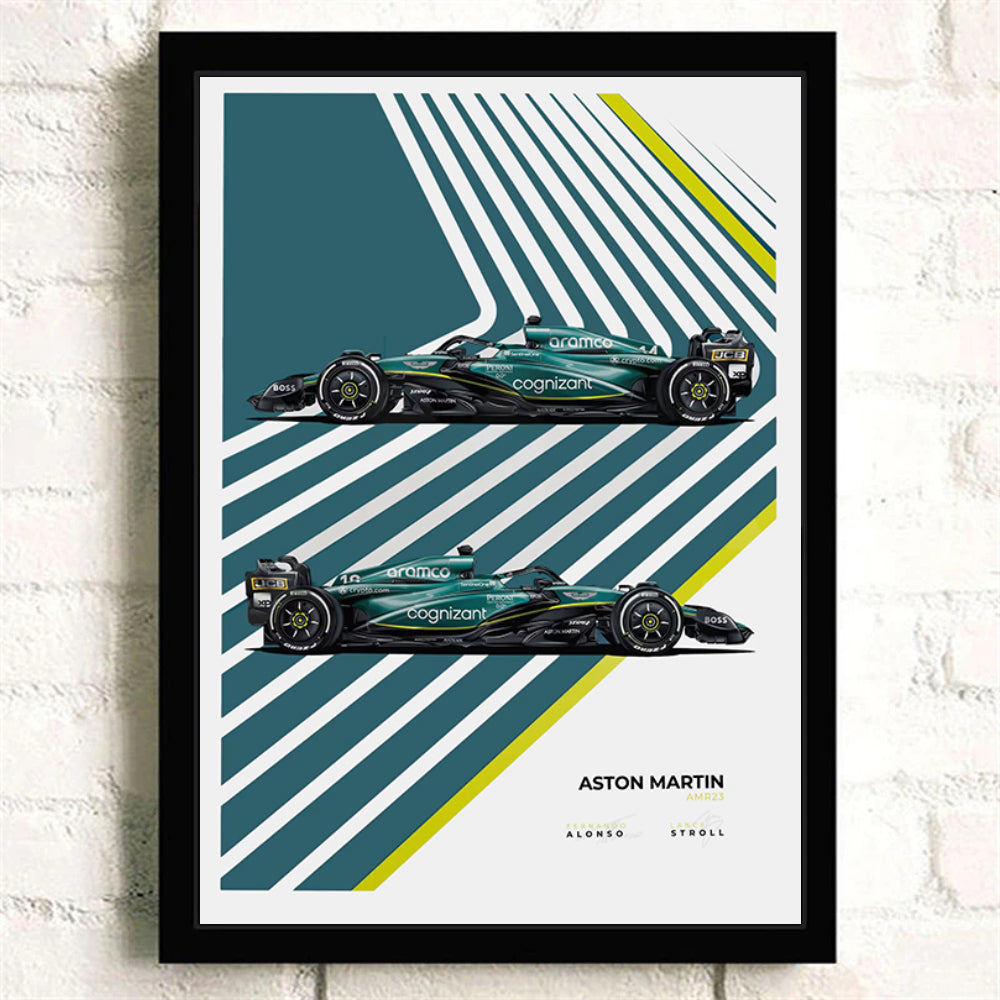 Aston Martin AMR23 Team Poster - Formula Essentials