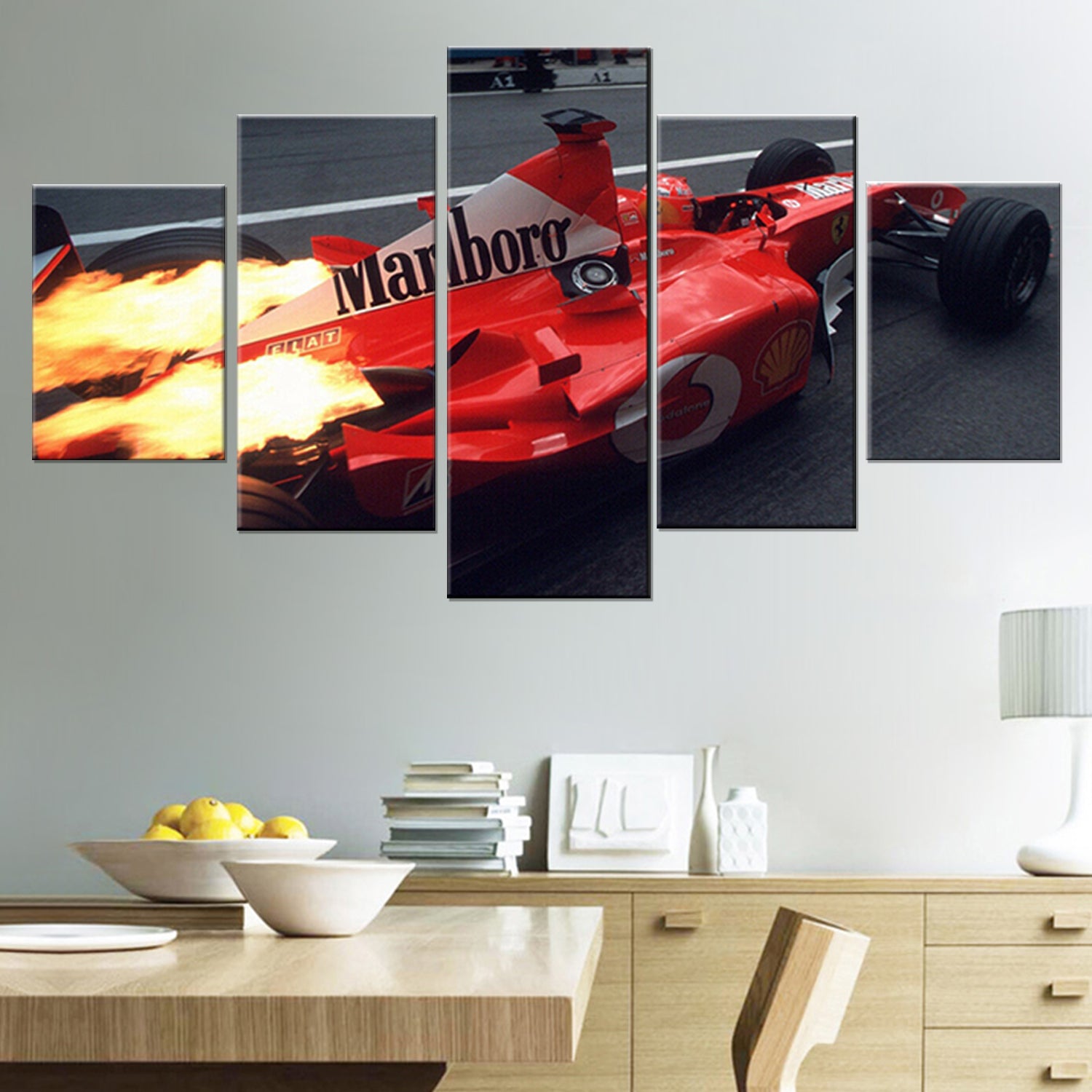 Poster & Bildende Kunst | F1 Essentials | scuderia-ferrari-f2002-5-piece-poster | Ferrari F2002 Michael Schumacher 5-Piece - Poster