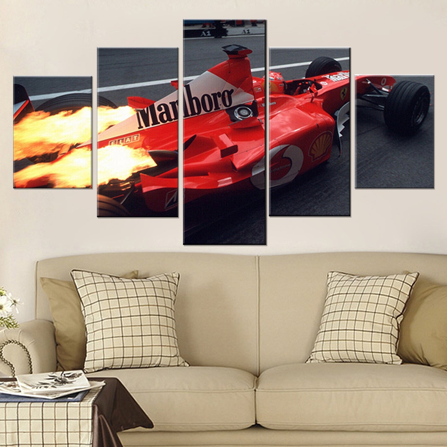 Poster & Bildende Kunst | F1 Essentials | scuderia-ferrari-f2002-5-piece-poster | Ferrari F2002 Michael Schumacher 5-Piece - Poster