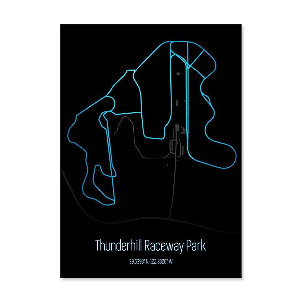 Poster & Bildende Kunst | Formula Essentials | thunderhill-raceway-park-circuit-poster-v2 | Thunderhill Raceway Park - Circuit Poster V2