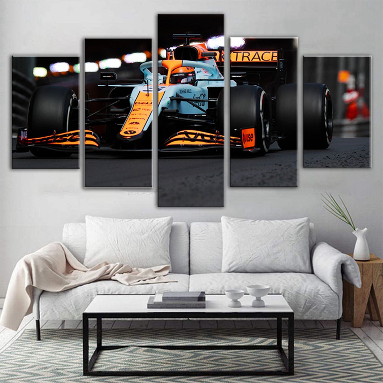 Poster & Bildende Kunst | F1 Essentials | mclaren-mcl35m-gulf-daniel-ricciardo-5-piece-poster | Mclaren MCL35M Gulf Daniel Ricciardo 5-Piece - Poster