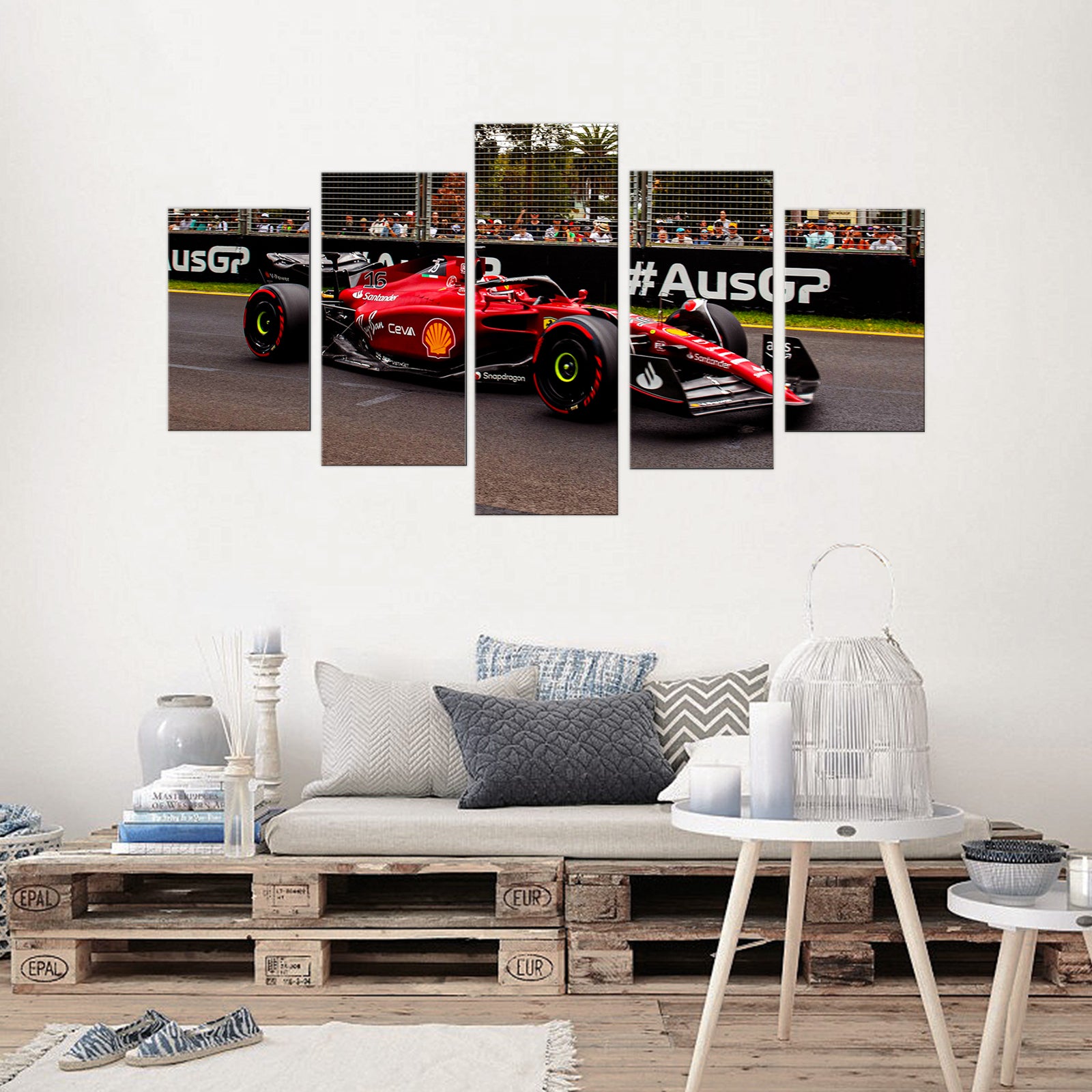 Poster & Bildende Kunst | Formula Essentials | ferrari-f1-75-charles-leclerc-5-piece-poster-1 | Ferrari F1-75 Charles Leclerc 5-Piece - Poster