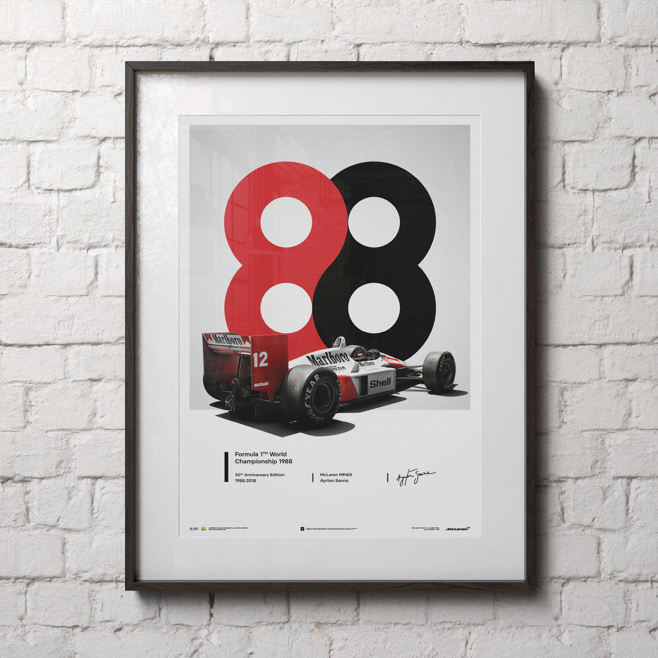 Poster & Bildende Kunst | Formula Essentials | mclaren-mp4-4-1988-ayrton-senna | Mclaren MP4/4 1988 Ayrton Senna