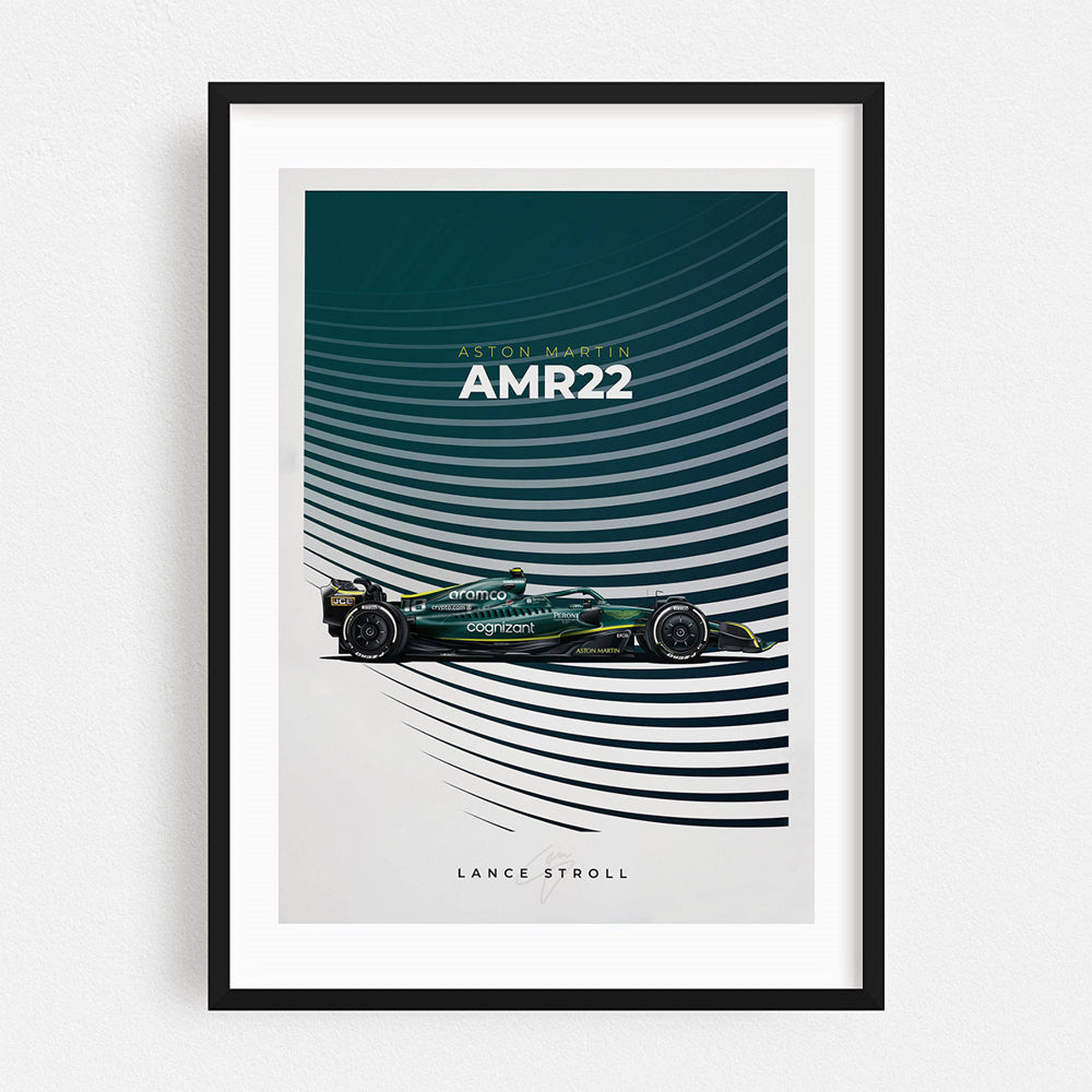 Poster & Bildende Kunst | Formula Essentials | aston-martin-amr22-lance-stroll-poster | Aston Martin AMR22 Lance Stroll - Poster