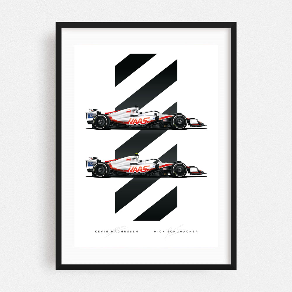 Poster & Bildende Kunst | Formula Essentials | haas-vf22-team-poster | Haas VF22 Team - Poster