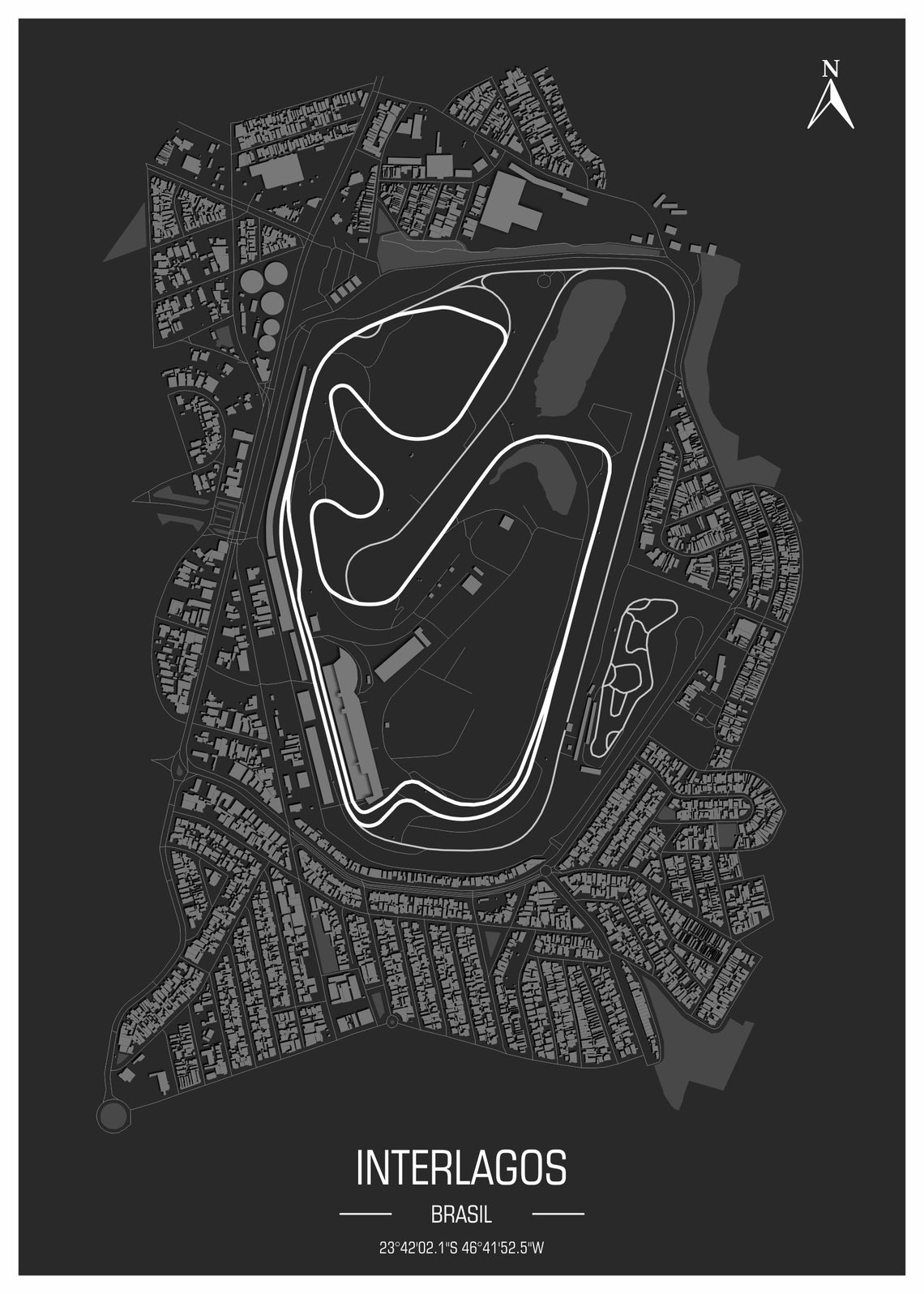 Poster & Bildende Kunst | F1 Essentials | interlagos-circuit-poster | Interlagos - Circuit Poster