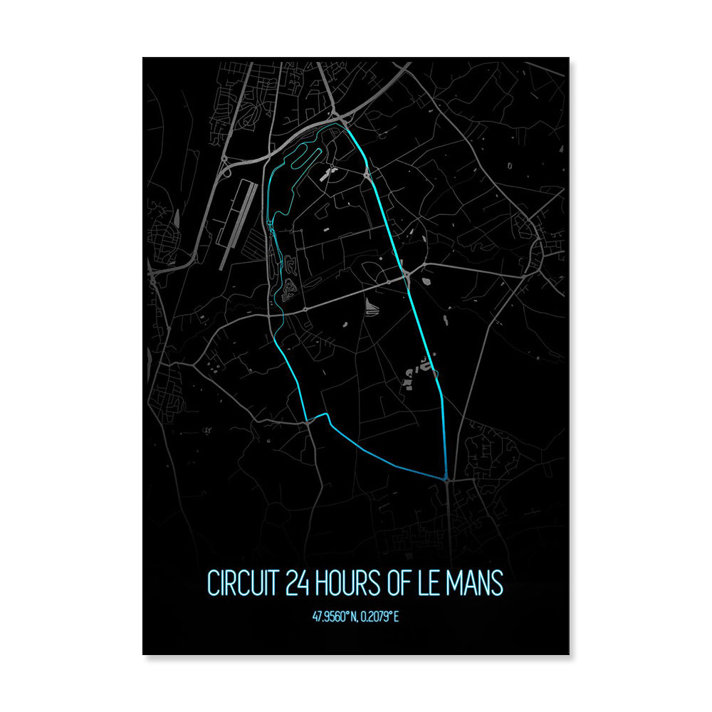 Poster & Bildende Kunst | Formula Essentials | le-mans-circuit-poster-v2 | Le Mans - Circuit Poster V2