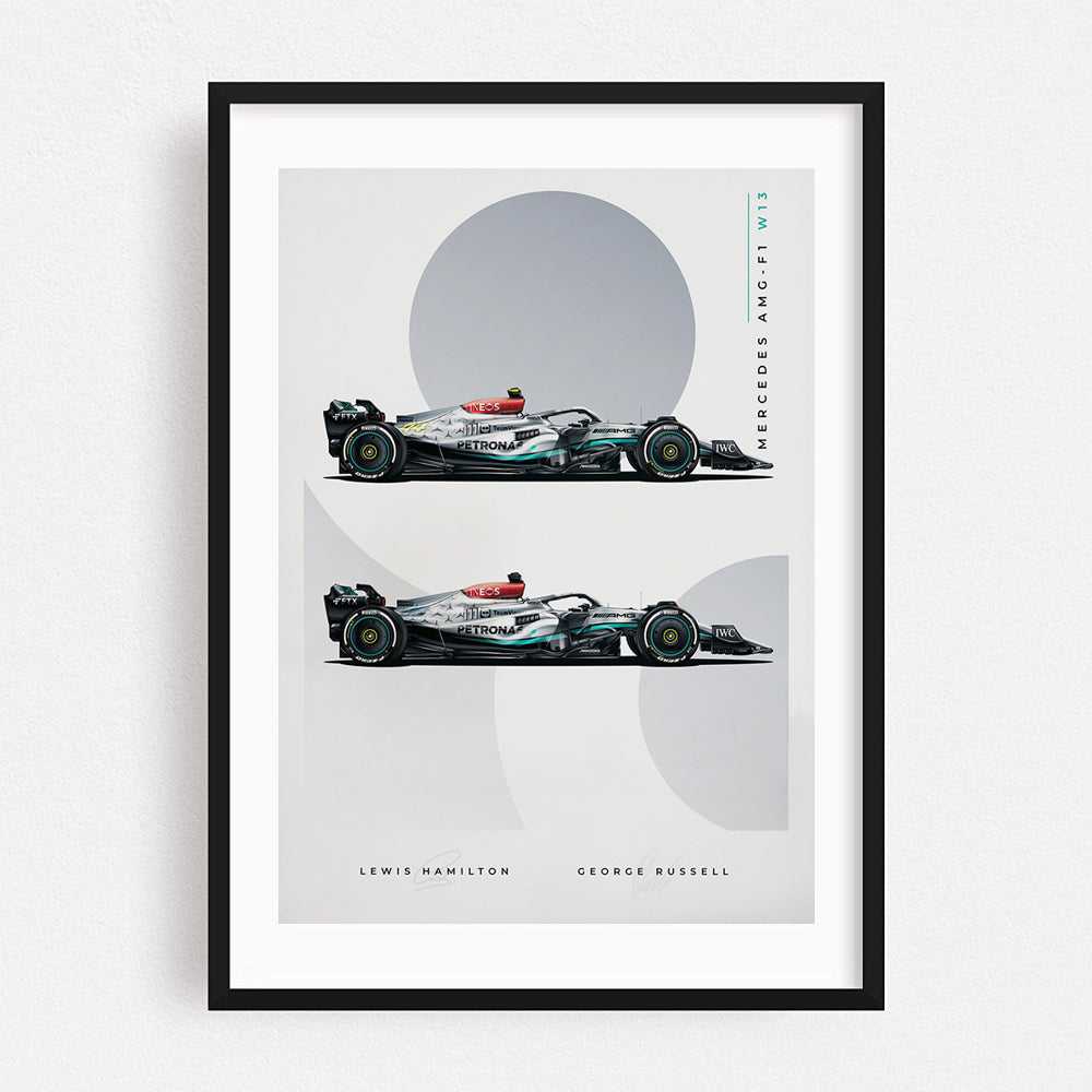 Poster & Bildende Kunst | Formula Essentials | mercedes-amg-w13-team-poster | Mercedes AMG W13 Team - Poster