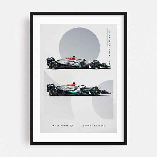 Poster & Bildende Kunst | Formula Essentials | mercedes-amg-w13-team-poster | Mercedes AMG W13 Team - Poster