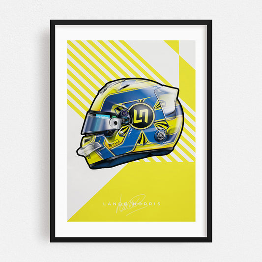 Poster & Bildende Kunst | Formula Essentials | lando-norris-helmet-poster-1 | Lando Norris - Helmet Poster