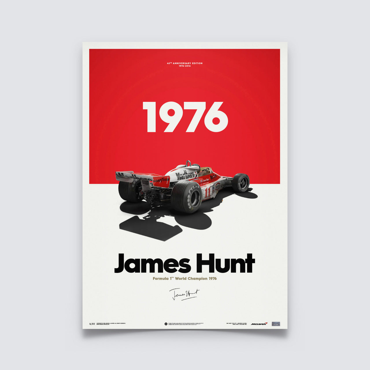 Poster & Bildende Kunst | Formula Essentials | mclaren-m23-1976-james-hunt | Mclaren M23 1976 James Hunt