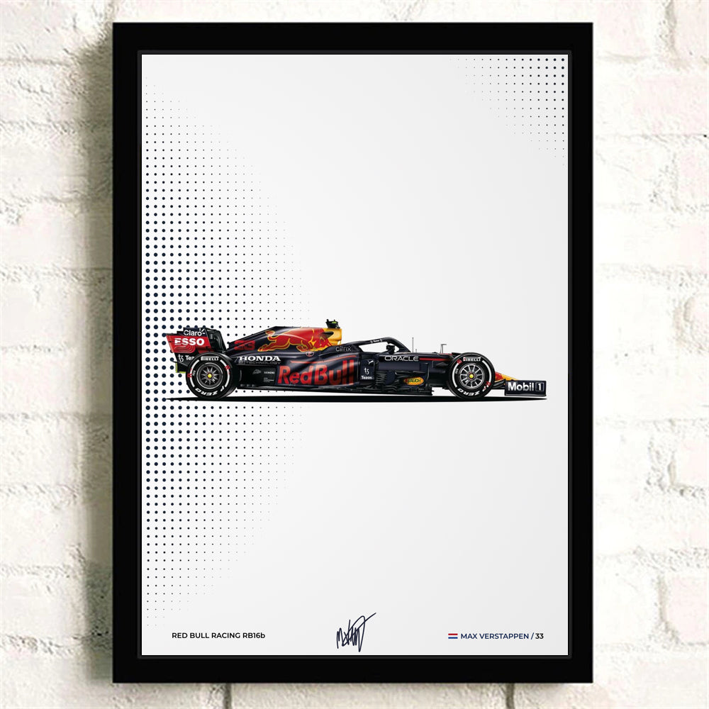 Poster & Bildende Kunst | Formula Essentials | red-bull-rb16b-max-verstappen-poster | Red Bull RB16b Max Verstappen - Poster