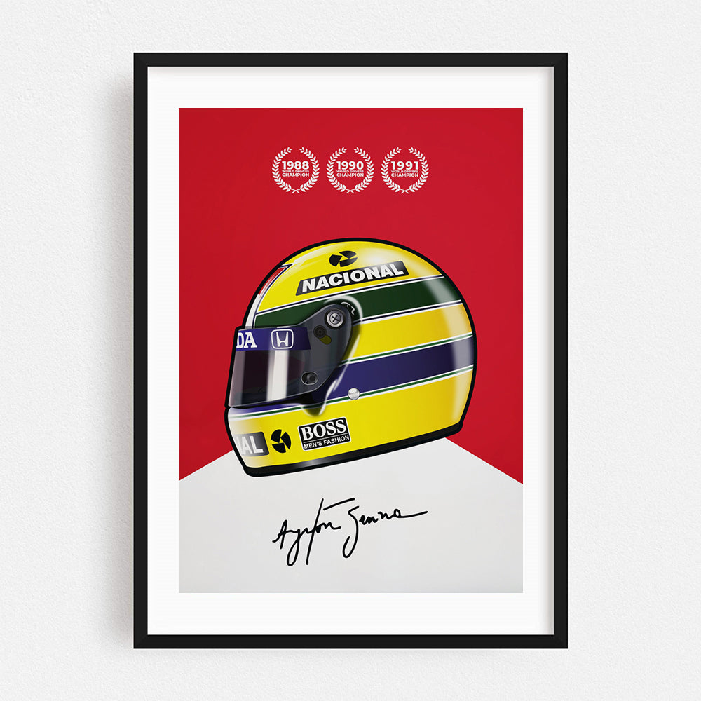 Poster & Bildende Kunst | Formula Essentials | ayrton-senna-helmet-poster | Ayrton Senna - Helmet Poster