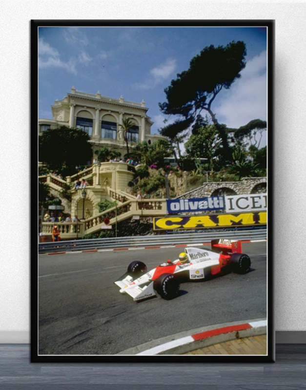 Poster & Bildende Kunst | F1 Essentials | ayrton-senna-at-grand-hotel-hairpin | Ayrton Senna at Grand Hotel Hairpin