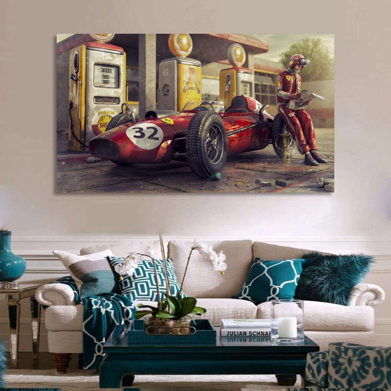 Poster & Bildende Kunst | Formula Essentials | ferrari-dino-f246-f1-car-poster | Ferrari Dino F246 F1 - Car Poster