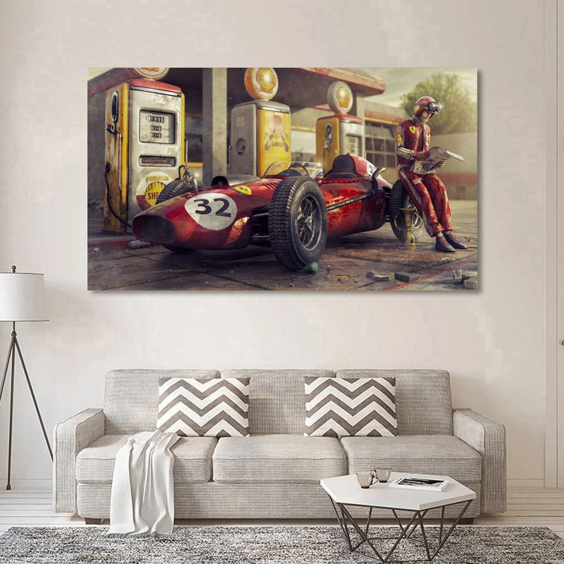 Poster & Bildende Kunst | Formula Essentials | ferrari-dino-f246-f1-car-poster | Ferrari Dino F246 F1 - Car Poster
